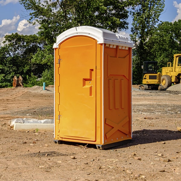 how often are the portable restrooms cleaned and serviced during a rental period in Iroquois South Dakota